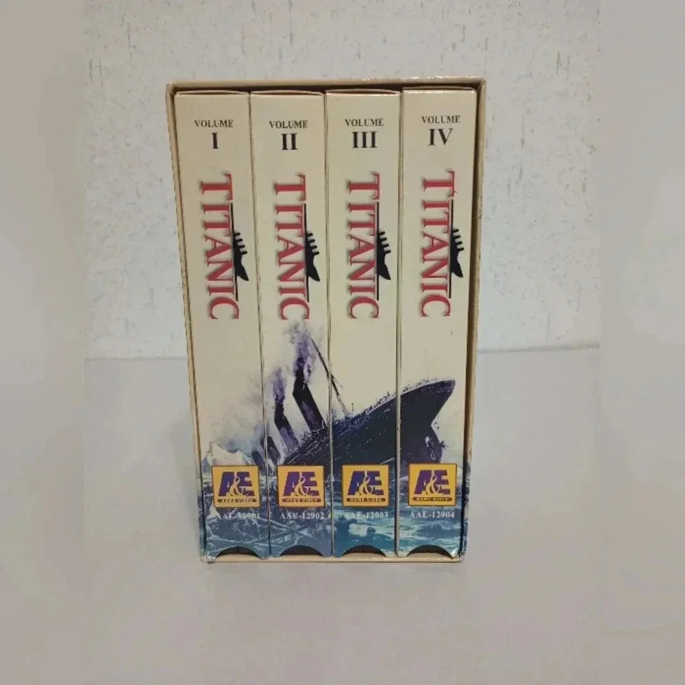 Titanic Boxed Set VHS Tapes 1994 A&E 4-Part TV Movie / Documentary